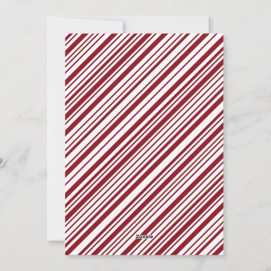 Candy Cane Stripe One Foto Feestdagenkaart (Achterkant)