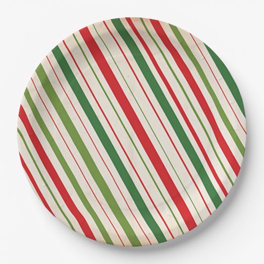 Candy Cane Stripe Papieren Bordje (Voorkant)