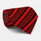 Candy Cane Stripe Red black Bow Festive Christmas  Stropdas (Opgerold)