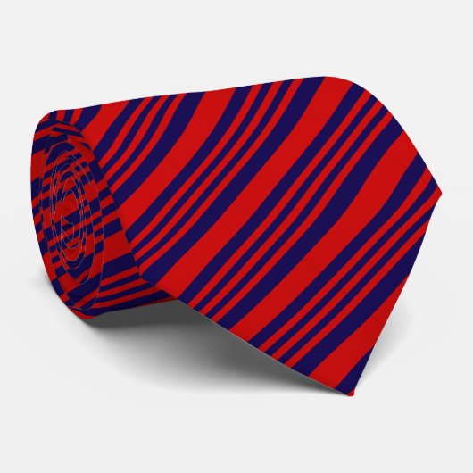 Candy Cane Stripe Red blue Bow Festive Christmas  Stropdas (Opgerold)