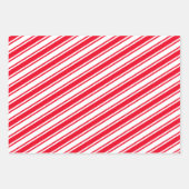 Candy Cane Stripe Red Green Roze Kerstmis Inpakpapier Vel (Voorkant 2)