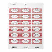 Candy Cane Stripe Red-kerstadres Etiket (Full Sheet)