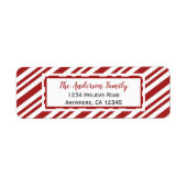 Candy Cane Stripe | Retouradres Etiket (Voorkant)
