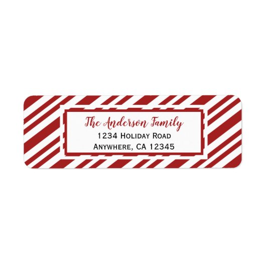 Candy Cane Stripe | Retouradres Etiket (Voorkant)