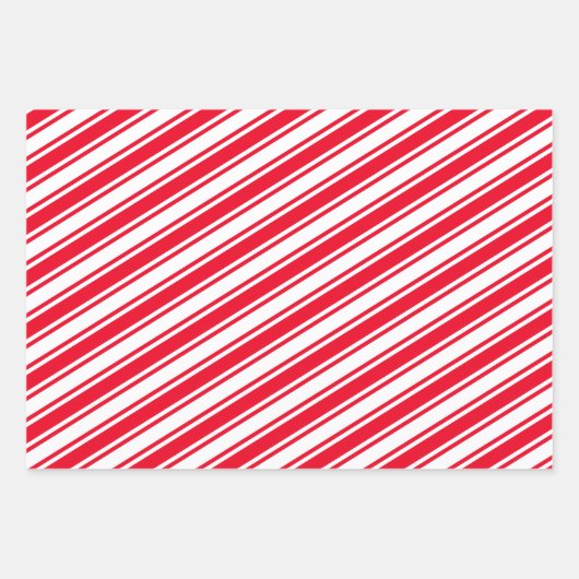 Candy Cane Stripe Rood Groen Wit Roze Kerstmis Inpakpapier Vel (Voorkant 2)