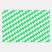 Candy Cane Stripe Rood Groen Wit Roze Kerstmis Inpakpapier Vel (Voorkant)