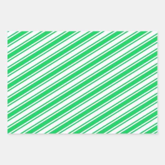 Candy Cane Stripe Rood Groen Wit Roze Kerstmis Inpakpapier Vel (Voorkant)