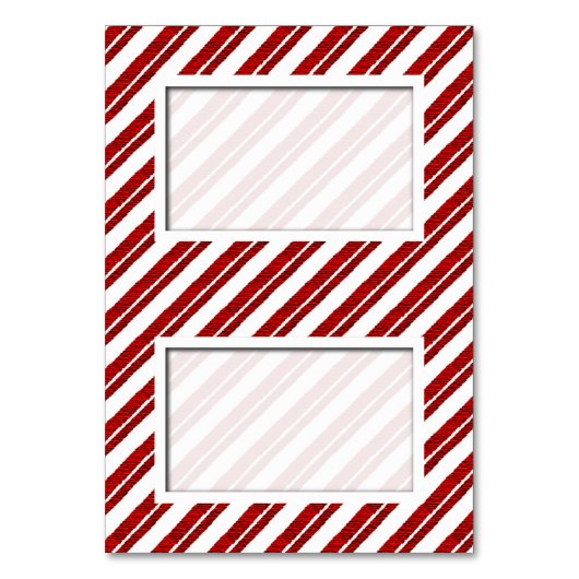 Candy Cane Stripe Tented Holiday Naam Plaats Kaart (Voorkant)