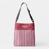 Candy Cane Stripe with Red Color Block Crossbody Tas (Achterkant)