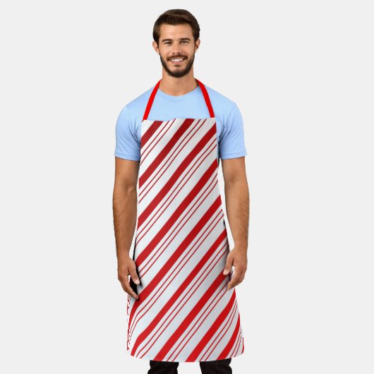 Candy Cane Striped Apron Schort (Gedragen)