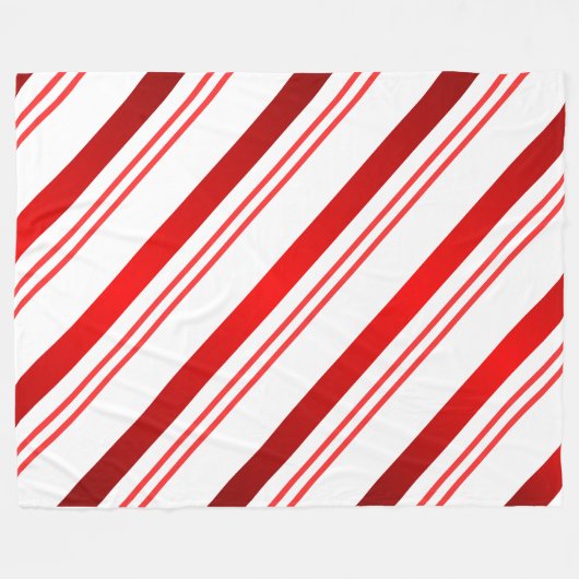 Candy Cane Striped Fleece Deken (Voorkant (Horizontaal))
