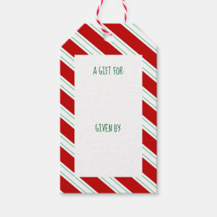 Candy Cane Striped Gift Label Cadeaulabel