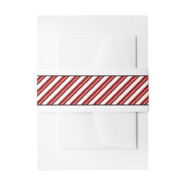 Candy Cane Striped Holiday Belly Band Uitnodigingen Wikkel