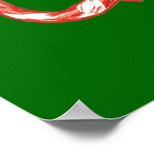 Candy Cane Striped Merry Kerstmis Poster (Hoek)