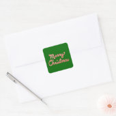 Candy Cane Striped Merry Kerstmis Vierkante Sticker (Envelop)