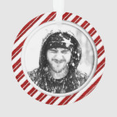 Candy Cane Striped Photo Lijst Ornament (achterkant)