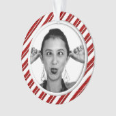 Candy Cane Striped Photo Lijst Ornament (voorkant)