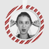 Candy Cane Striped Photo Lijst Ornament (voorkant)