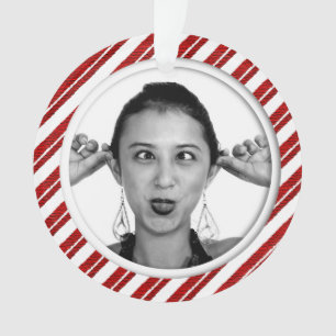 Candy Cane Striped Photo Lijst Ornament