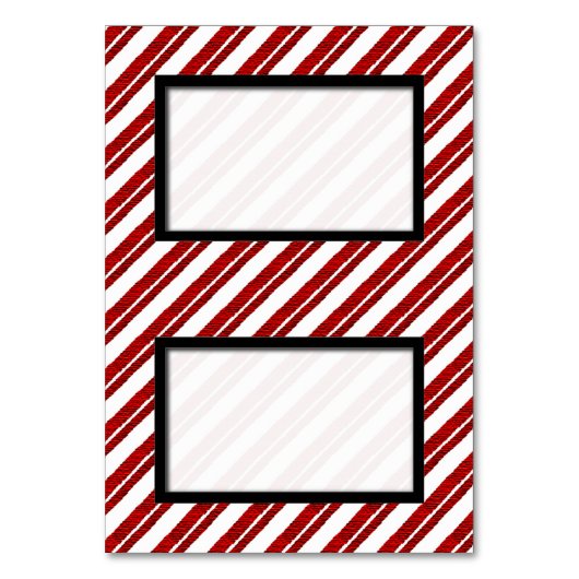 Candy Cane Striped Tented Holiday Naam Plaats Kaar Kaart (Voorkant)