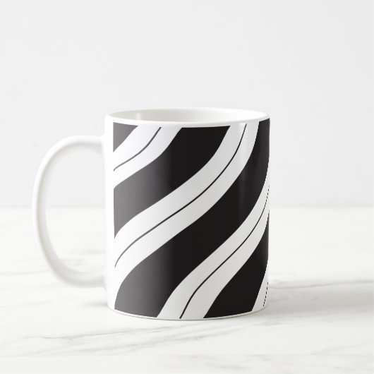 Candy Cane Stripes Black and White Koffiemok (Links)