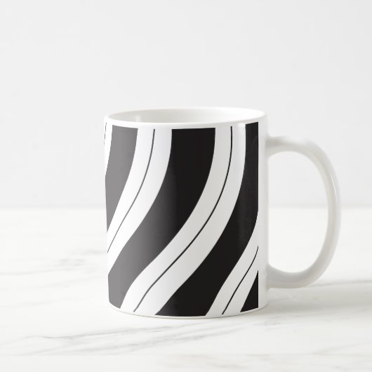 Candy Cane Stripes Black and White Koffiemok (Rechts)