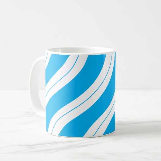 Candy Cane Stripes Blue Christmas Koffiemok (Voorkant links)