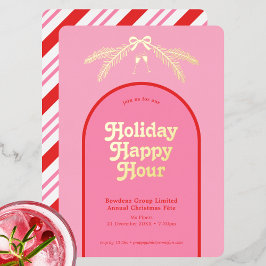 Candy Cane Stripes Corporate Christmas Party Folie Uitnodiging