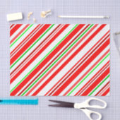 Candy Cane Stripes Diagonaal Patroon Rood Groen Tissuepapier (Craft)