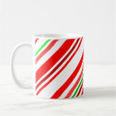 Candy Cane Stripes Diagonaal rood wit Koffiemok (Links)