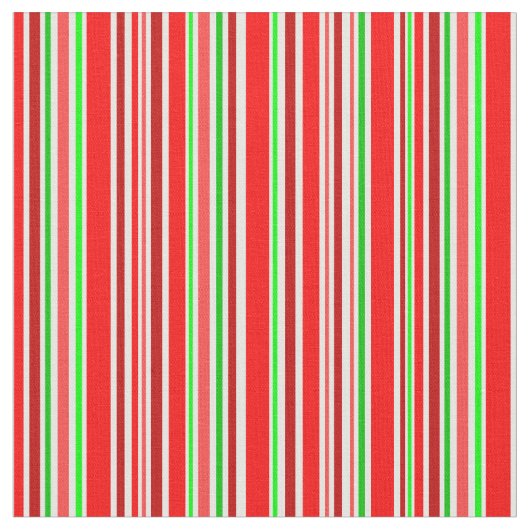 Candy Cane Stripes Festive Red White Stof (Close Up)