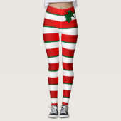Candy Cane Stripes - geen spieken - Humor Leggings (Voorkant)
