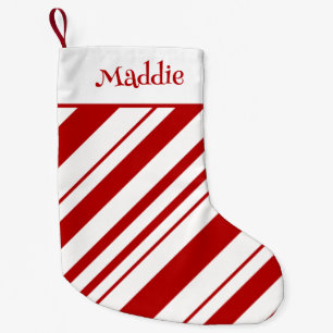 Candy Cane Stripes Gepersonaliseerde naam Kleine Kerstsok