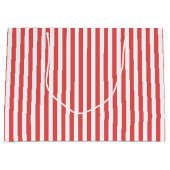 Candy Cane Stripes Gift Bag - Groot, glanzend Groot Cadeauzakje (Voorkant)