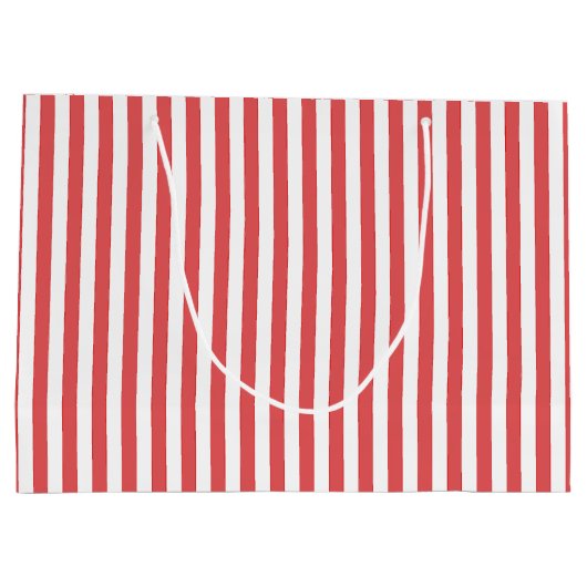 Candy Cane Stripes Gift Bag - Groot, glanzend Groot Cadeauzakje (Achterkant)