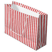 Candy Cane Stripes Gift Bag - Groot, glanzend Groot Cadeauzakje (Voorkant Gekanteld)