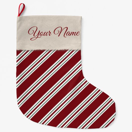 Candy Cane Stripes Grote Kerstsok (Voorkant)