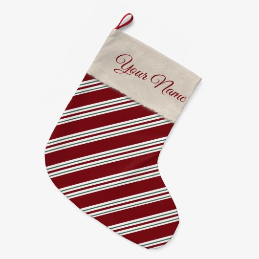 Candy Cane Stripes Grote Kerstsok (Voorkant (Hangend))