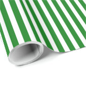 Candy Cane Stripes in kerstgroen en sneeuwwit Cadeaupapier (Rol Hoek)