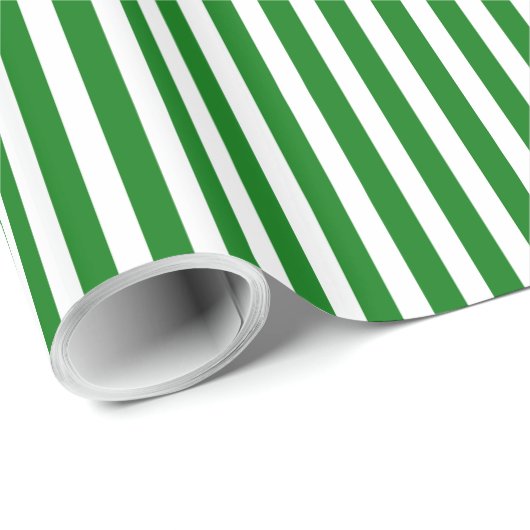 Candy Cane Stripes in kerstgroen en sneeuwwit Cadeaupapier (Rol Hoek)