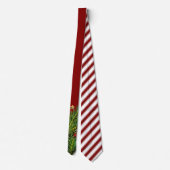 Candy Cane Stripes Kerstmis dennennaalden Stropdas (Achterkant)