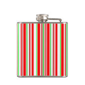 Candy Cane Stripes Kerstmis Holiday Heupfles (Achterkant)