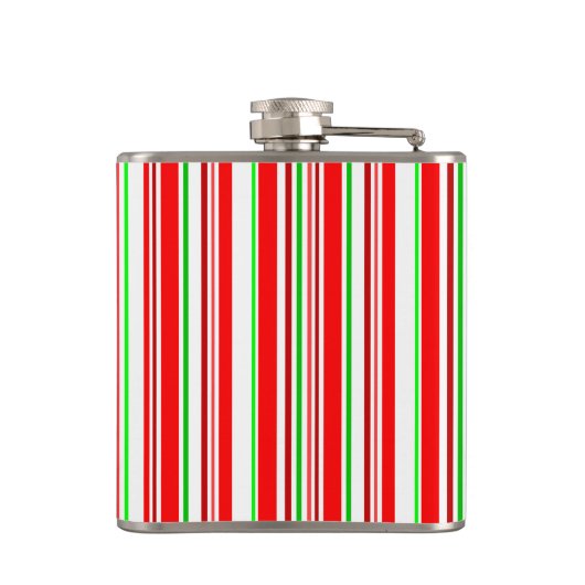 Candy Cane Stripes Kerstmis Holiday Heupfles (Achterkant)