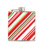 Candy Cane Stripes Kerstmis Holiday Heupfles (Voorkant)