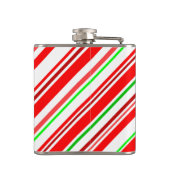 Candy Cane Stripes Kerstmis Holiday Heupfles (Achterkant)