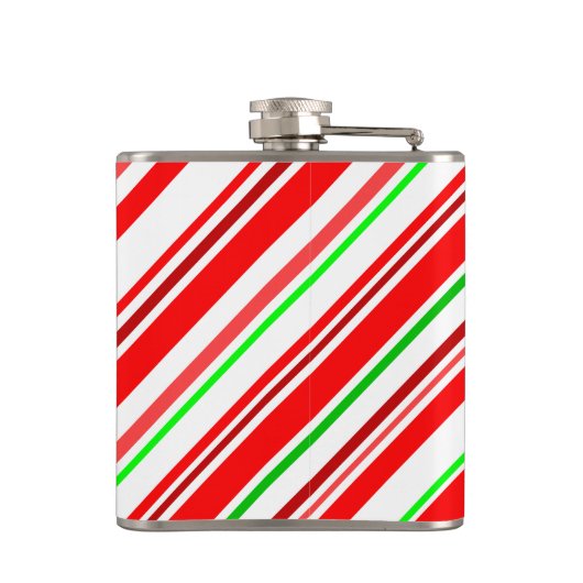 Candy Cane Stripes Kerstmis Holiday Heupfles (Achterkant)