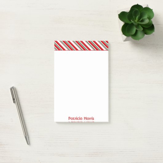 Candy Cane Stripes | Kerstmis Post-it® Notes (Kantoor)