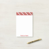 Candy Cane Stripes | Kerstmis Post-it® Notes (Op bureau)