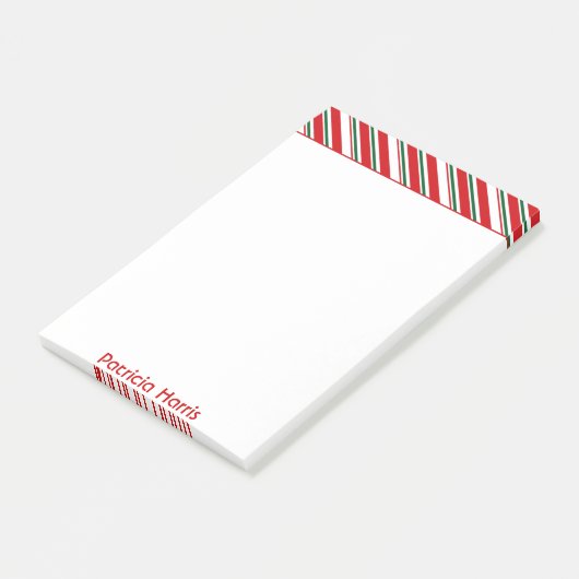 Candy Cane Stripes | Kerstmis Post-it® Notes (Schuin)