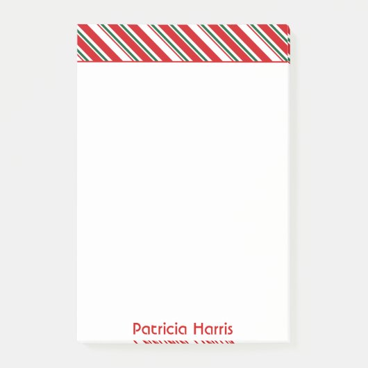 Candy Cane Stripes | Kerstmis Post-it® Notes (Voorkant)